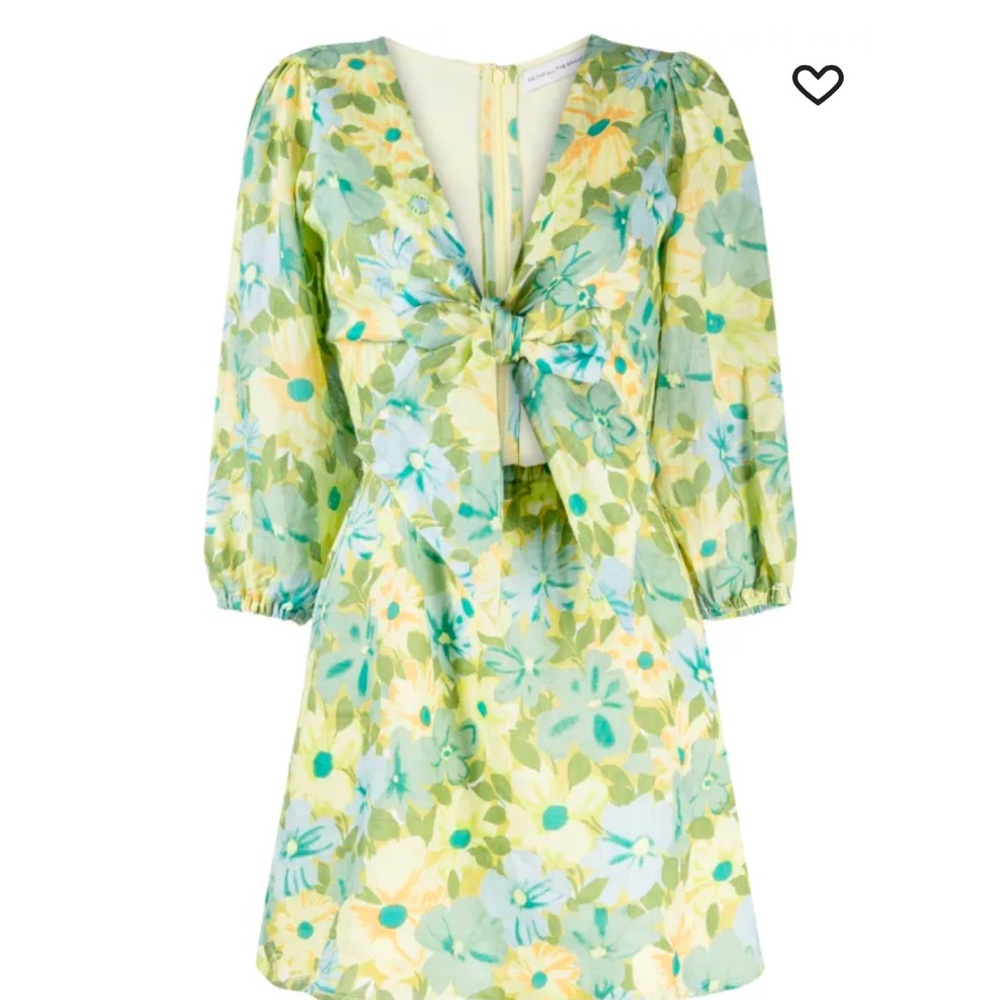 Faithfull the Brand Floral Mini Dress in Green and Blue